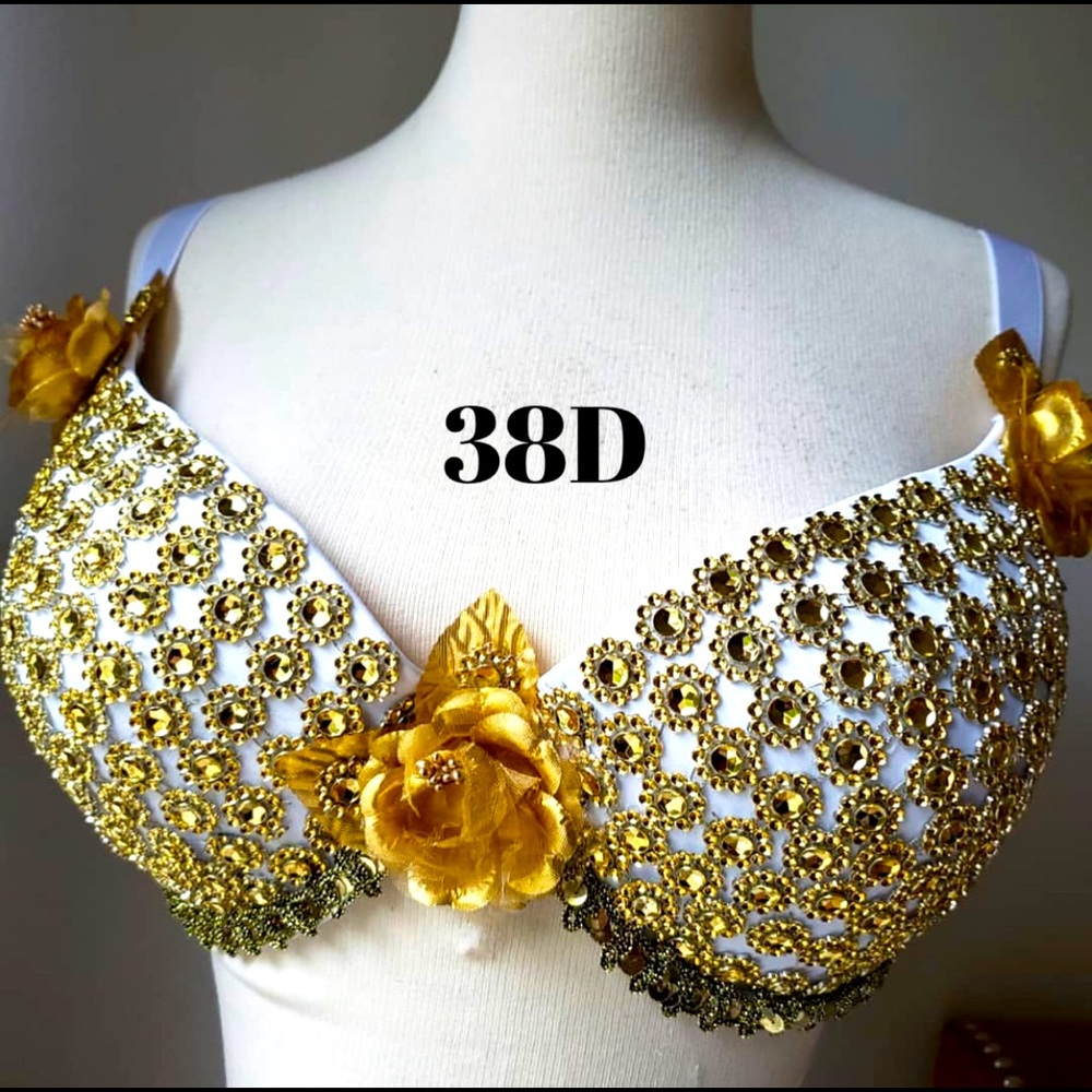 Gold and white Festival bra 38D - Picture 2 of 4